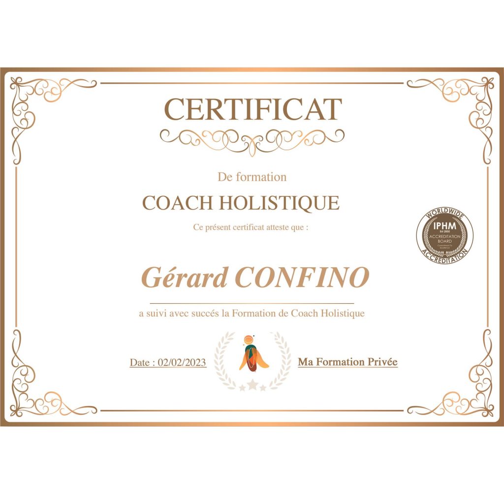 Certification Gerard Confino